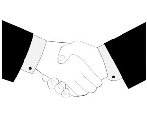 handshake on a white background